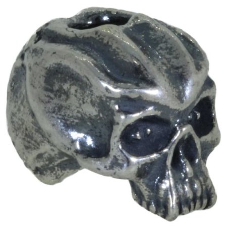 (image for) Cyber Skull Bead in Solid .925 Sterling Silver by Schmuckatelli Co.