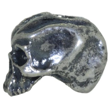 (image for) Cyber Skull Bead in Solid .925 Sterling Silver by Schmuckatelli Co.