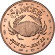 (image for) Cancer ~ Zodiac Sign Series 1 oz .999 Pure Copper Round