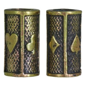 Card Suits Beads (Pair of 2) in Brass by Russki Designs