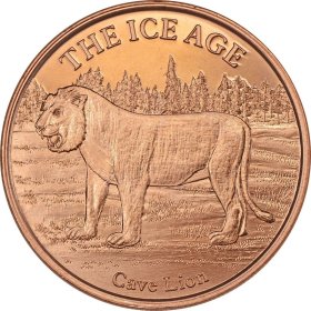 Cave Lion ~ Ice Age 1 oz .999 Pure Copper Round