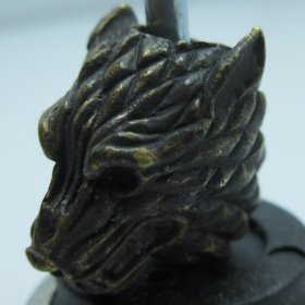 Wolfhead in Brass With Black Patina by Covenant Everyday Gear