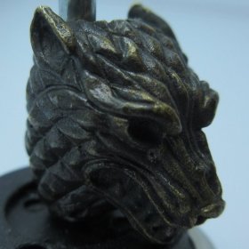 Wolfhead in Brass With Black Patina by Covenant Everyday Gear