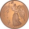 (image for) Christmas Angel ~ Merry Christmas (Tree Back Design Series) 1 oz .999 Pure Copper Round