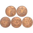 (image for) Complete Set of (5) ~ Merry Christmas (Tree Back Design Series) 1 oz .999 Pure Copper Round