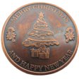 (image for) Christmas Tree (Snowflake Back Design Series) 1 oz .999 Pure Copper Round (Black Patina)