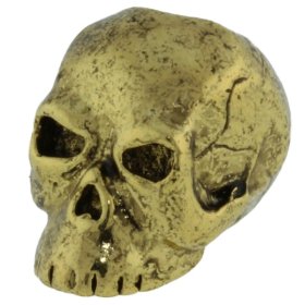 Classic Skull Bead in 18K Antique Gold Finish by Schmuckatelli Co.