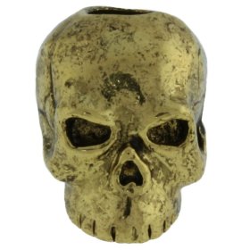 Classic Skull Bead in 18K Antique Gold Finish by Schmuckatelli Co.