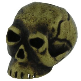 Classic Skull Bead in Roman Brass Oxide Finish by Schmuckatelli Co.