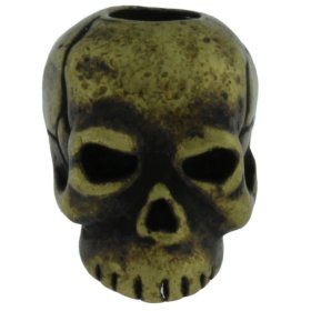 Classic Skull Bead in Roman Brass Oxide Finish by Schmuckatelli Co.