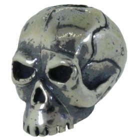 Classic Skull Bead in Solid .925 Sterling Silver by Schmuckatelli Co.