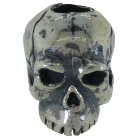 Classic Skull Bead in Solid .925 Sterling Silver by Schmuckatelli Co.