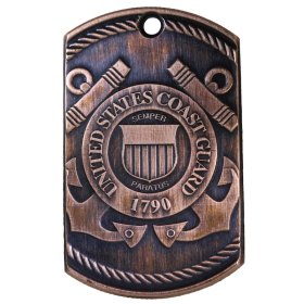 Coast Guard Copper Dog Tag Necklace