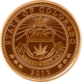 Colorado (Legalized Cannabis Series) 1 oz .999 Pure Copper Round