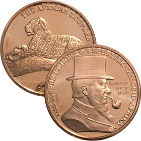 The Copper Kruger / The African Leopard 1 oz .999 Pure Copper Round