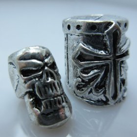 Crusader Helmet & Skull Silver/Silver By Bad Azz Beads