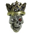 (image for) Cursed King in Brass/White Brass w/Red Garnet Eye (Black Patina Crown) by Covenant Everyday Gear