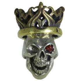 Cursed King in Brass/White Brass w/Red Garnet Eye (Black Patina Crown) by Covenant Everyday Gear