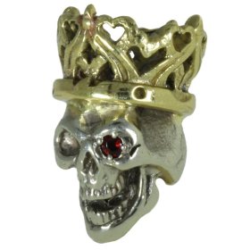 Cursed King in Brass/White Brass w/Red Garnet Eye (Polished Crown) by Covenant Everyday Gear