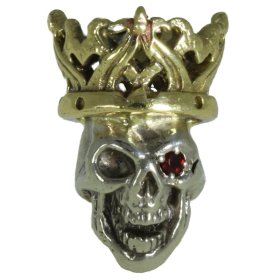 Cursed King in Brass/White Brass w/Red Garnet Eye (Polished Crown) by Covenant Everyday Gear