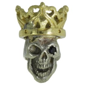 Cursed King in Brass/White Brass w/Black Onyx Eye (Polished Crown) by Covenant Everyday Gear
