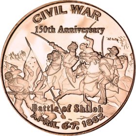 Battle of Shiloh ~ Civil War Series 1 oz .999 Pure Copper Round