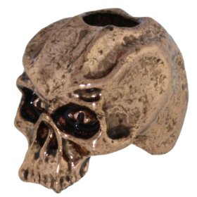 Cyber Skull Bead in Antique Copper Finish by Schmuckatelli Co.