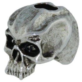 Cyber Skull Bead in Antique Rhodium Finish by Schmuckatelli Co.