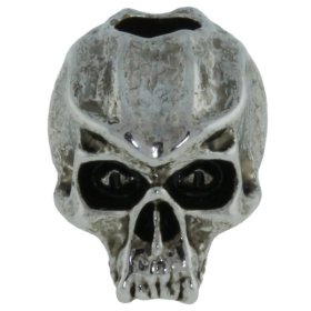 Cyber Skull Bead in Antique Rhodium Finish by Schmuckatelli Co.