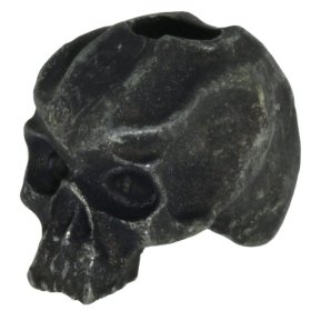 Cyber Skull Bead in Black Oxide Finish by Schmuckatelli Co.
