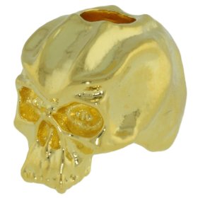 Cyber Skull Bead in 18K Gold Finish by Schmuckatelli Co.