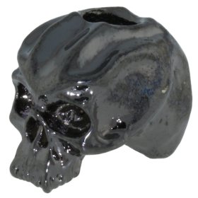 Cyber Skull Bead in Hematite Finish by Schmuckatelli Co.