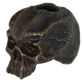 Cyber Skull Bead in Solid Oil Rubbed Bronze by Schmuckatelli Co.