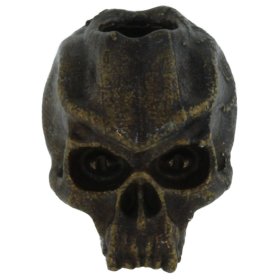 Cyber Skull Bead in Solid Oil Rubbed Bronze by Schmuckatelli Co.