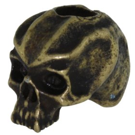 Cyber Skull Bead in Roman Brass Oxide Finish by Schmuckatelli Co.