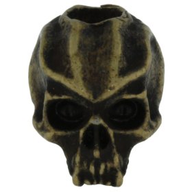 (image for) Cyber Skull Bead in Roman Brass Oxide Finish by Schmuckatelli Co.