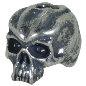 Cyber Skull Bead in Solid .925 Sterling Silver by Schmuckatelli Co.