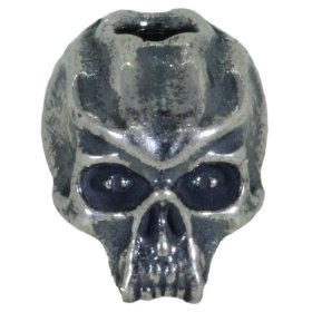 Cyber Skull Bead in Solid .925 Sterling Silver by Schmuckatelli Co.