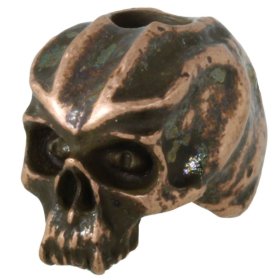 Cyber Skull Bead in Roman Copper Oxide Finish by Schmuckatelli Co.