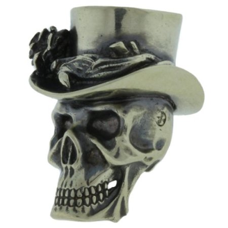 (image for) Dandy Skull In Nickel Silver By Evgeniy Golosov