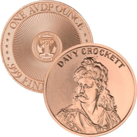 (image for) Davy Crockett (2019 Reverse) 1 oz .999 Pure Copper Round