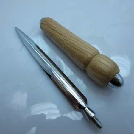 (image for) Hand Turned Deluxe Letter Opener in Red Oak & Chrome