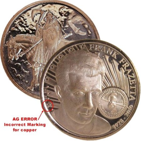 (image for) Death Dealer ERROR VERY, VERY Rare 1 oz .999 Pure Copper Round