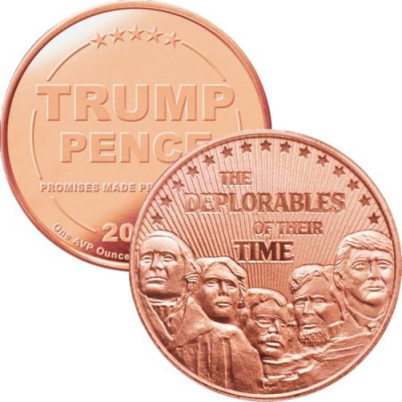 (image for) Donald J. Trump ~ Deplorables (Disme) 1 oz .999 Pure Copper Round