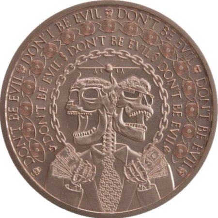 (image for) Don't Be Evil #109 (2019 Silver Shield - Mini Mintage) 1 oz .999 Pure Copper Round