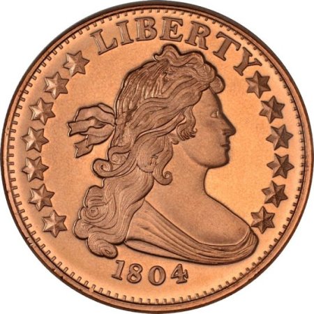 (image for) Draped Bust Dollar 1804 Design (Private Mint) 1 oz .999 Pure Copper Round