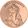 (image for) Davy Crockett (Wild West Reverse) 1 oz .999 Pure Copper Round