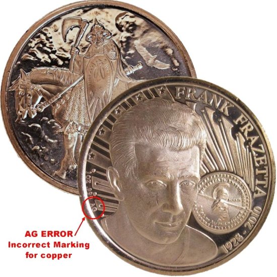 (image for) Death Dealer ERROR VERY, VERY Rare 1 oz .999 Pure Copper Round