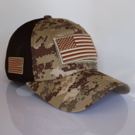 Desert Digital Camo American Flag Velcro Patch Hat 