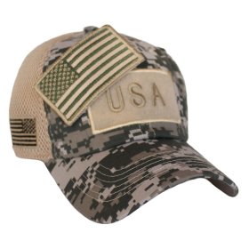 Digital Camo American Flag Velcro Patch Hat 